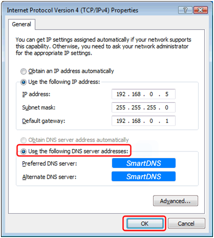 Windows 8 SmartDNS setup guide