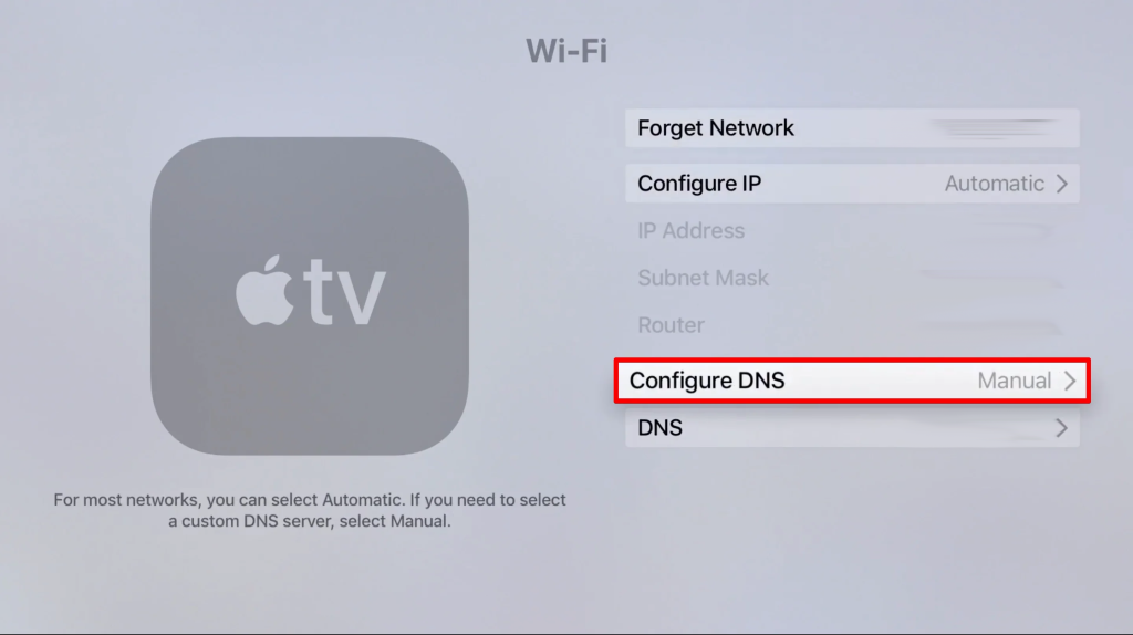 Apple TV 4 SmartDNS setup guide