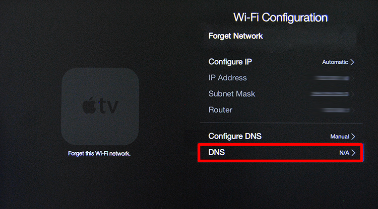 Apple TV 3 SmartDNS setup guide