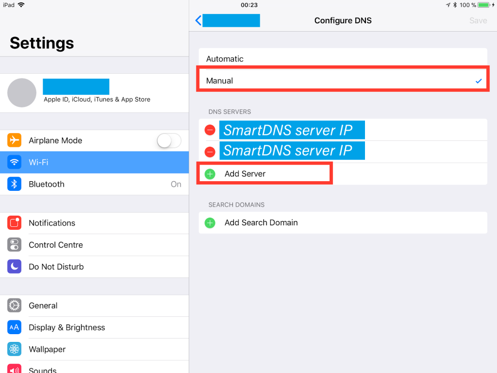 iPad SmartDNS setup guide